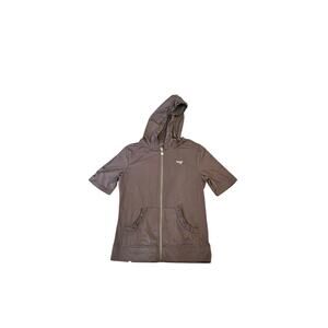 Orage Activewear Workout Zip Up Short Sleeve Top Jacket Layering
